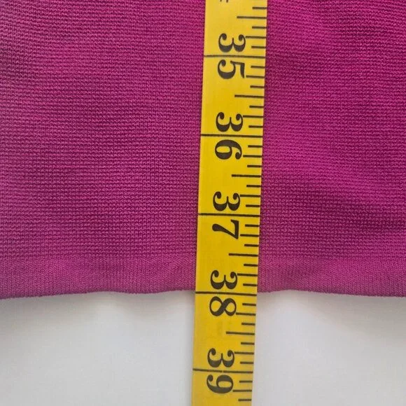 House of Harlow 1960 Fuchsia Bodycon Dress Sheer Sleeves Sz L - Picture 7 of 9